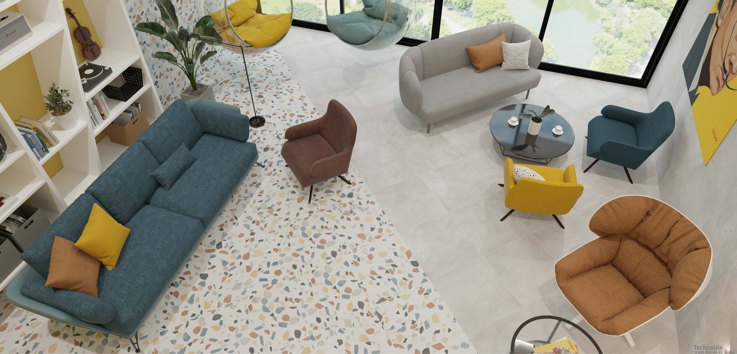 Плитка керамогранит Арти AT02 Мультиколор матовый