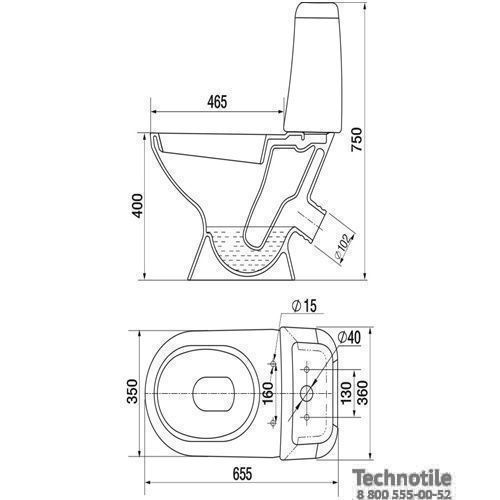 Унитаз-компакт Стиль сиденье жесткое двухрежимная арматура