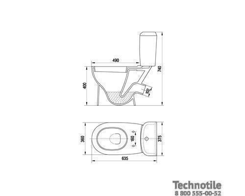 Унитаз-компакт Сити сиденье жесткое однорежимная арматура