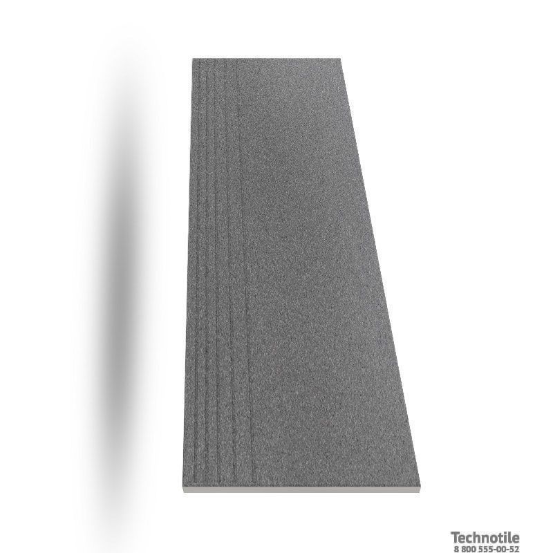 Ступень керамогранит Соль-перец U119 Темно-серый матовый