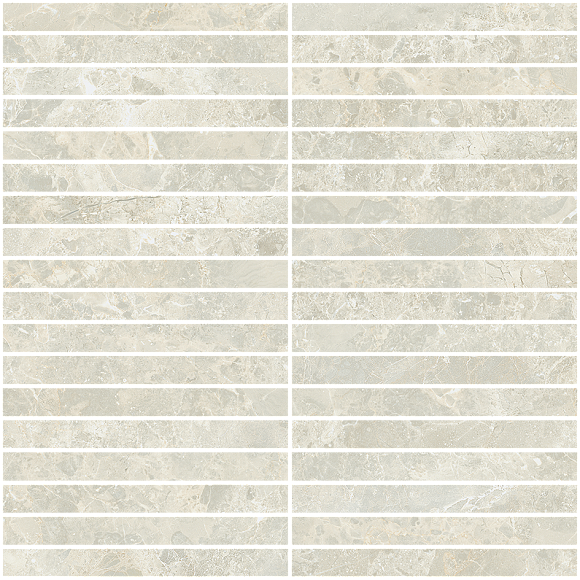 Мозаика Стрип керамогранит Да Винчи Уайт матовый