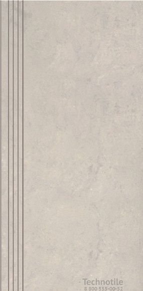 Ступень керамогранит Атлантик 1 Светло-серый матовый