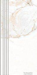 Ступень керамогранит Марбл Тренд К-1001 Калакатта Голд Бежевый лаппатированный
