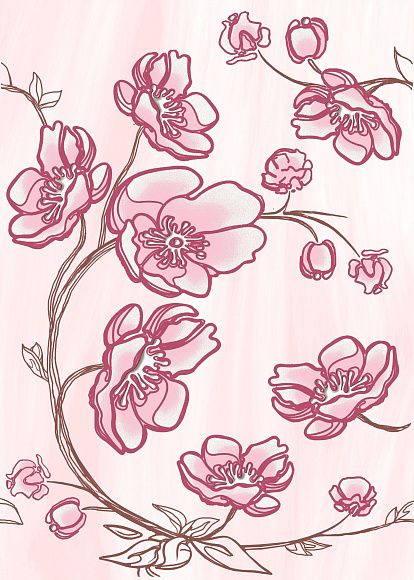 Декор керамический D1 Агата Розовый матовый