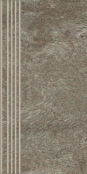 Ступень керамогранит Монтана К-176 Темно-серый структурный