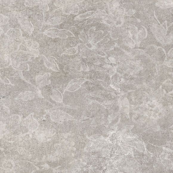 Плитка керамогранит Paris Цветы темно-серый матовый
